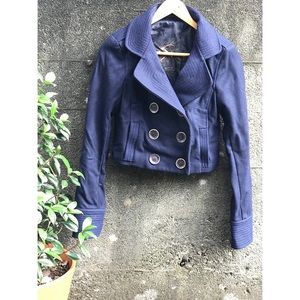 Cropped Wool Blend Coat